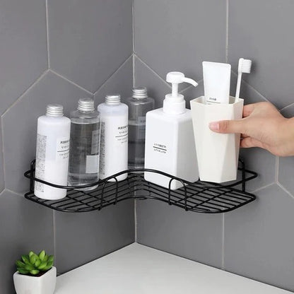 1 Pcs Metal Corner Rack For Bathroom & Kitchen | Bathroom Metal Shelf Organizer Wall Mount Bathroom Accessories ( With 2 Drill Screws )