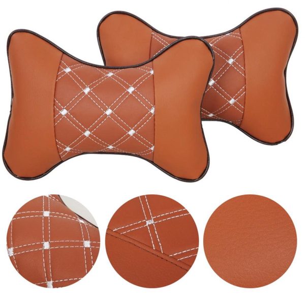 2pcs Car Neck Pillow Soft Breathe Car Auto Head Neck Rest Cushion Headrest Pillow Pad(random Color )