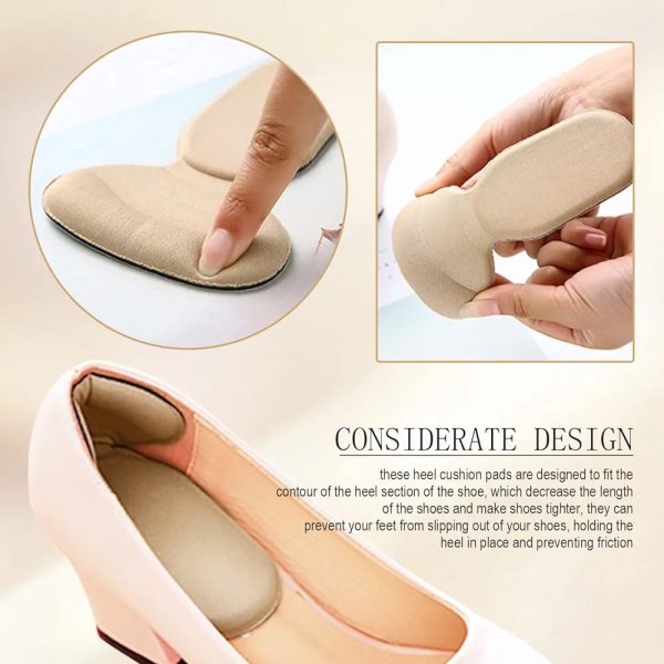 2pcs Insole Heel Cushion Pads, Shoe Grip Heel Protector, Foot Care Protector Sticky Heel Cushion Inserts For Women & Men