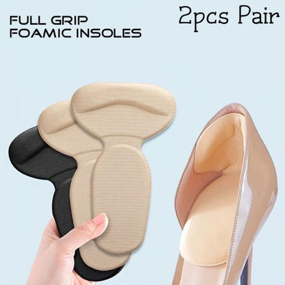 2pcs Insole Heel Cushion Pads, Shoe Grip Heel Protector, Foot Care Protector Sticky Heel Cushion Inserts For Women & Men