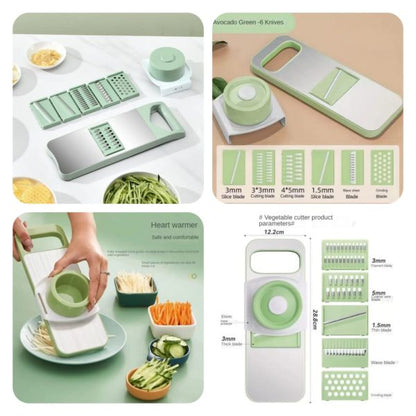 5in1 Vegetable Cutter Stainless Steel Multifunctional Grater For Vegetables Slicers Shredders Peeler (random Color)