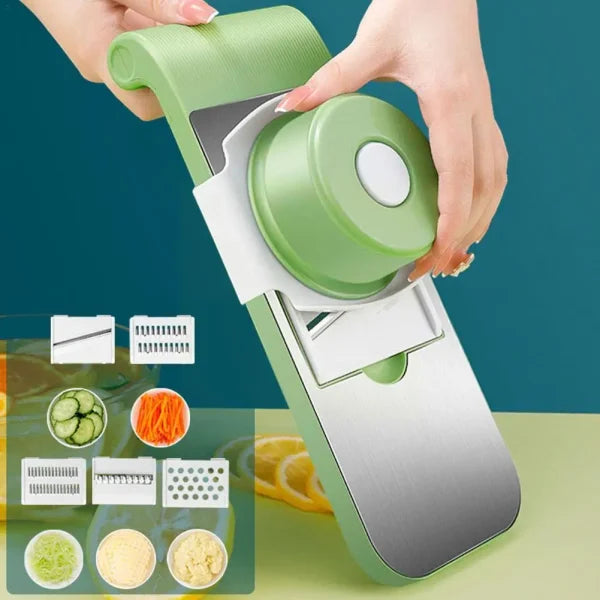 5in1 Vegetable Cutter Stainless Steel Multifunctional Grater For Vegetables Slicers Shredders Peeler (random Color)