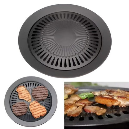 Non Stick Grill BBQ 32cm / BBQ Grill Frying Pan Non-stick Korean Traditional Cast Iron Grill Pan