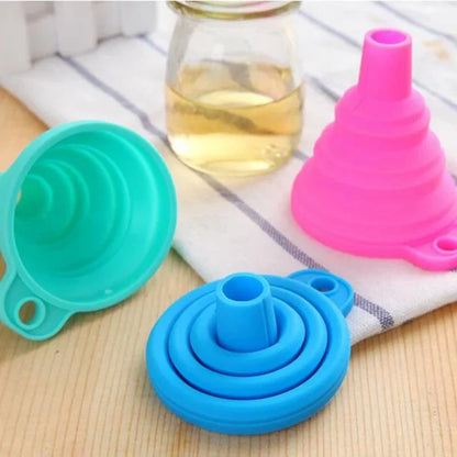 Pack Of 3 Silicone Oil Funnel, Kitchen Liquid Oil Dispensing Tool (random Color)
