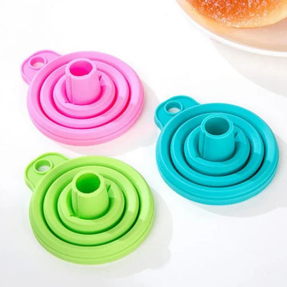 Pack Of 3 Silicone Oil Funnel, Kitchen Liquid Oil Dispensing Tool (random Color)