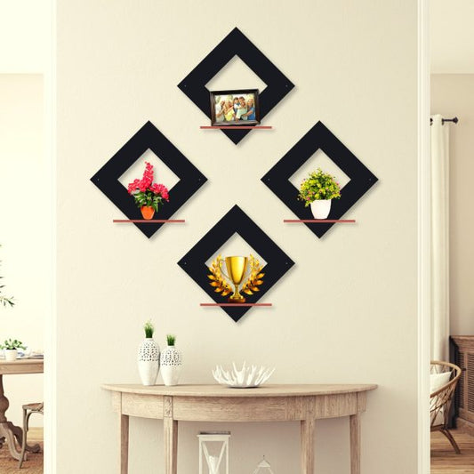 (Pack Of 4) Square Hexa Shelves Art Home Decorations