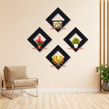 (Pack Of 4) Square Hexa Shelves Art Home Decorations