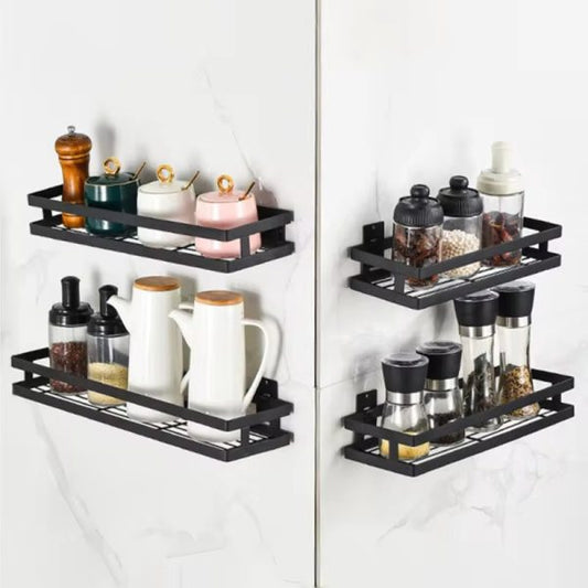 Premium Quality Metal Wall Mounted Rack Kitchen Shelf Condiment Rack Kitchen Organizer Storage Shelf