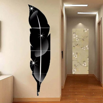 3d Acrylic Wall Leaf Mirror Reflection Room Decor