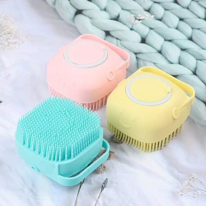 Soft Silicone Bath Brush With Hooks Baby Showers Cleaning Bath Brushes Mud Dirt Remover Massage Back Scrub Showers (random Color)