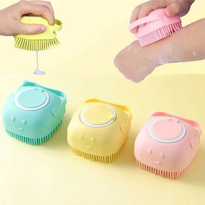 Soft Silicone Bath Brush With Hooks Baby Showers Cleaning Bath Brushes Mud Dirt Remover Massage Back Scrub Showers (random Color)