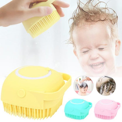 Soft Silicone Bath Brush With Hooks Baby Showers Cleaning Bath Brushes Mud Dirt Remover Massage Back Scrub Showers (random Color)